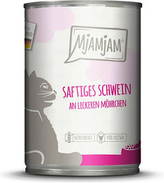 Produktbild von MjAMjAM Katze Sparpaket 12x400g  Schwein  mit  Möhrchen