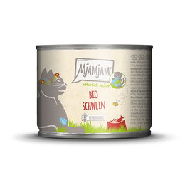 Produktbild von Mjamjam Katzen Nassfutter Bio Schwein - 6 x 400 g