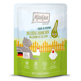 Produktbild von Mjamjam Katzen Nassfutter Chicks & Friends deliziöses Hühnchen an gedämpfter Zucchini - 6 x 300 g
