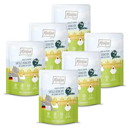 Produktbild von MjAMjAM Katzen Nassfutter Chicks & Friends saftiges Hühnchen an gedämpftem Spinat - 6 x 300 g