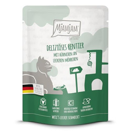 Produktbild von MjAMjAM Katzen Nassfutter deliziöses Rentier mit Hühnchen und Möhrchen - 300 g