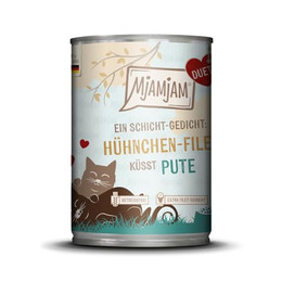 Produktbild von MjAMjAM Katzen Nassfutter Duett Hühnchen-Filet küsst Pute - 390 g