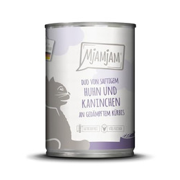 Produktbild von MjAMjAM Katzen Nassfutter DUO Hühnchen & Kaninchen an Kürbis - 24 x 400 g