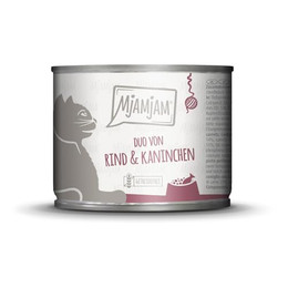 Produktbild von MjAMjAM Katzen Nassfutter DUO Rind & Kaninchen an Möhrchen - 6 x 200 g