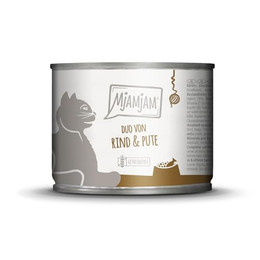 Produktbild von MjAMjAM Katzen Nassfutter Duo Rind & Pute mit Kürbis - 200 g