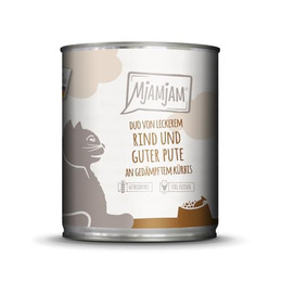 Produktbild von MjAMjAM Katzen Nassfutter Duo Rind & Pute mit Kürbis - 800 g
