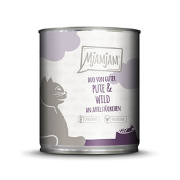 Produktbild von MjAMjAM Katzen Nassfutter DUO von guter Pute & Wild an Apfelstückchen - 800 g