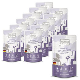 Mjamjam Katzen Nassfutter DUO von saftigem Hühnchen & Kaninchen an gedämpftem Kürbis 12x125g – Bild 1 von 6