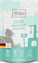 Produktbild von MjAMjAM Katzen Nassfutter Gute Pute an gedämpftem Kürbis - 12 x 125 g