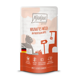 Produktbild von Mjamjam Katzen Nassfutter herzhaftes Wild an fruchtigem Apfel - 12 x 125 g