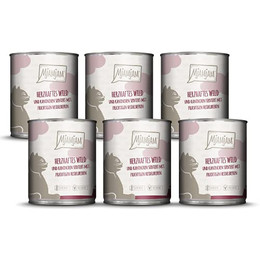Produktbild von Mjamjam Katzen Nassfutter herzhaftes Wild & Kaninchen an Heidelbeeren - 6 x 800 g