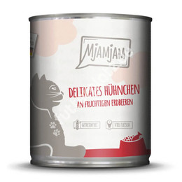 Produktbild von MjAMjAM Katzen Nassfutter Huhn & Erdbeeren - 800 g
