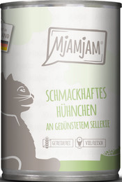 Produktbild von Mjamjam Katzen Nassfutter Huhn & Sellerie - 400 g