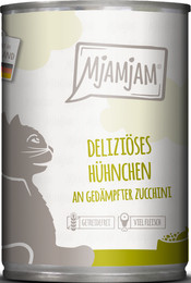 Produktbild von Mjamjam Katzen Nassfutter Huhn & Zucchini - 400 g