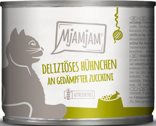 Produktbild von Mjamjam Katzen Nassfutter Huhn & Zucchini - 6 x 200 g
