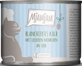 Produktbild von MjAMjAM Katzen Nassfutter Kalb mit Möhrchen an Soße - 6 x 185 g
