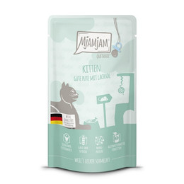 Produktbild von Mjamjam Katzen Nassfutter Kitten gute Pute mit Lachsöl 12x125g