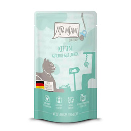 Produktbild von Mjamjam Katzen Nassfutter Kitten gute Pute mit Lachsöl - 12 x 125 g