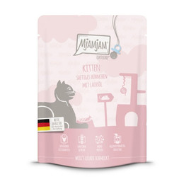 Produktbild von MjAMjAM Katzen Nassfutter Kitten saftiges Hühnchen mit Lachsöl - 6 x 300 g