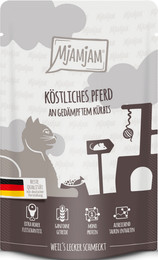 Produktbild von MjAMjAM Katzen Nassfutter köstliches Pferd an gedämpftem Kürbis - 12 x 125 g