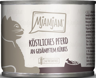 Produktbild von MjAMjAM Katzen Nassfutter köstliches Pferd an gedämpftem Kürbis - 6 x 200 g