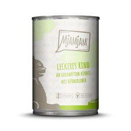 Produktbild von MjAMjAM Katzen Nassfutter Leckeres Rind an gedämpftem Kürbis - 6 x 400 g