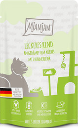 Produktbild von MjAMjAM Katzen Nassfutter leckeres Rind an gedämpftem Kürbis - 12 x 125 g