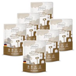 Produktbild von MjAMjAM Katzen Nassfutter Quetschie DUO Rind & Pute mit Kürbis - 6 x 300 g