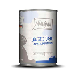 Produktbild von Mjamjam Katzen Nassfutter Quetschie Forelle an Hühnchen - 6 x 400 g
