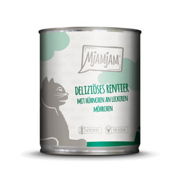 Produktbild von Mjamjam Katzen Nassfutter Rentier mit Hühnchen und Möhrchen - 6 x 800 g