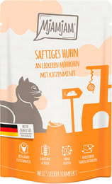 Produktbild von MjAMjAM Katzen Nassfutter Saftiges Huhn an Möhrchen - 12 x 125 g