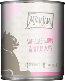 Produktbild von MjAMjAM Katzen Nassfutter saftiges Huhn und Wildlachs - 6 x 800 g