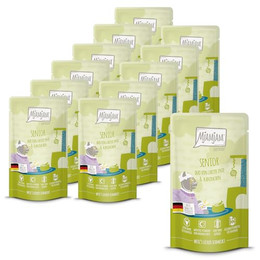 Produktbild von Mjamjam Katzen Nassfutter Senior Duo Ente & Kaninchen - 12 x 125 g