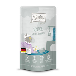 Produktbild von Mjamjam Katzen Nassfutter Senior - saftiges Hühnchen 12x125g