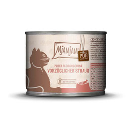 Produktbild von MjAMjAM Katzen Nassfutter vorzüglicher Strauß pur - 200 g