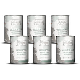 Mjamjam Katzen Nassfutter vorzügliches Kalb & Truthahn an leckeren Möhrchen 6x400g – Bild 1 von 6