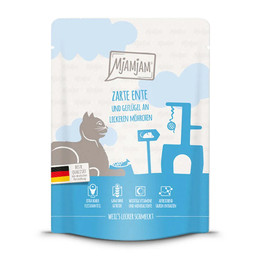 Produktbild von MjAMjAM Katzen Nassfutter zarte Ente & Geflügel an Möhrchen - 6 x 300 g