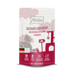 Produktbild von MjAMjAM Katzenfutter Hirsch, Truthahn und Cranberries - 12 x 125 g