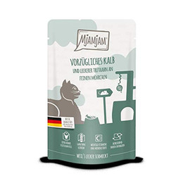 Produktbild von MjAMjAM Katzenfutter Kalb & Truthahn mit Möhrchen - 12 x 125 g