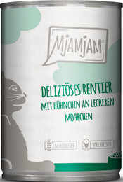 Produktbild von MjAMjAM Katzenfutter Rentier mit Hühnchen und Möhrchen - 6 x 400 g