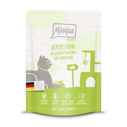 Produktbild von MjAMjAM Katzenfutter Rind und Kürbis - 6 x 300 g