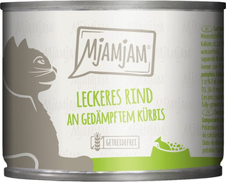 Produktbild von MjAMjAM Katzenfutter Rind und Kürbis - 6 x 200 g