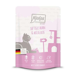 Produktbild von MjAMjAM Katzenfutter Saftiges Huhn und Wildlachs - 6 x 300 g