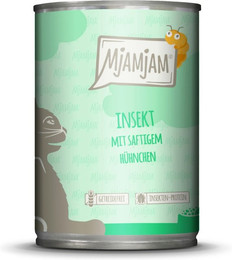 Produktbild von MJAMJAM Leckere Mahlzeit 400g Dose Katzennassfutter Sparpaket 12 x 400 Gramm Insekt mit saftigem Hühnchen