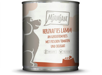 Produktbild von MJAMJAM Leckere Mahlzeit 800g Dose Hundenassfutter 6 x 800 Gramm herzhaftes Lamm an gekochtem Reis mit frischen Tomaten