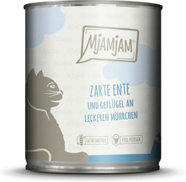 Produktbild von MJAMJAM Leckere Mahlzeit 800g Dose Katzennassfutter 6 x 800 Gramm zarte Ente & Geflügel an leckeren Möhrchen