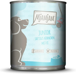 Produktbild von MJAMJAM Leckere Mahlzeit Junior Hundenassfutter mit Hühnchen und Ei - 6 x 800 g