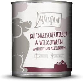 Produktbild von MjAMjAM Nassfutter Hund Adult kulinarischer Hirsch & Wildschwein an fruchtigen Preiselbeeren 6x800 g