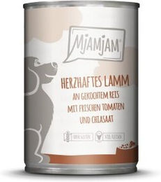 Produktbild von MjAMjAM Nassfutter Hund Adult Lamm an gekochtem Reis mit frischen Tomaten und Chiasaat - 6 x 400 g