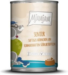 Produktbild von MjAMjAM Nassfutter Hund Senior saftiges Hühnchen an Süßkartoffeln - 6 x 400 g